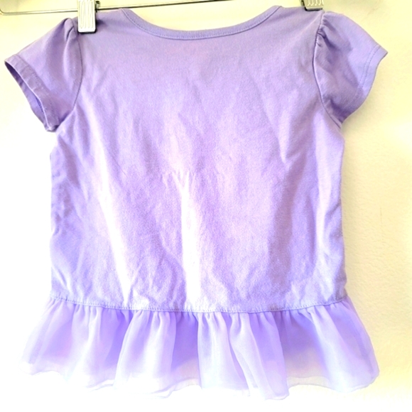 Garanimals 3T Purple Girl's Top W/ Tulle Flare Hem 3D Flowers NWOT - Picture 2 of 3